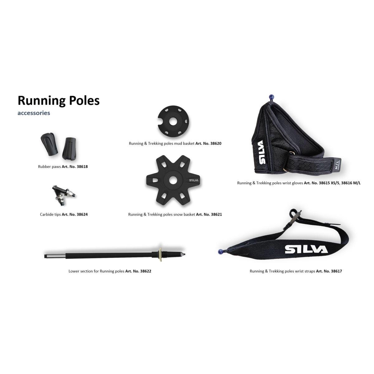 Running poles carbon 110 cm